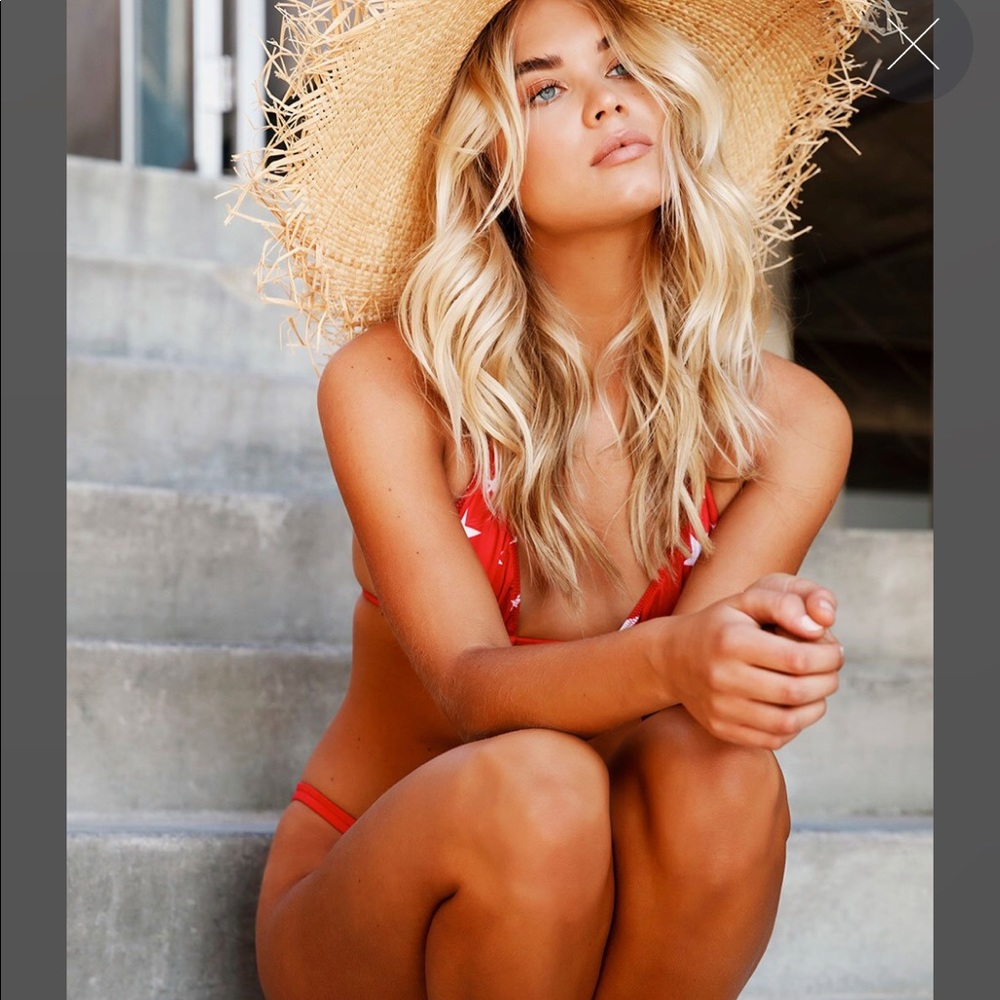 “Starry” Red Bikini Top from Chaser